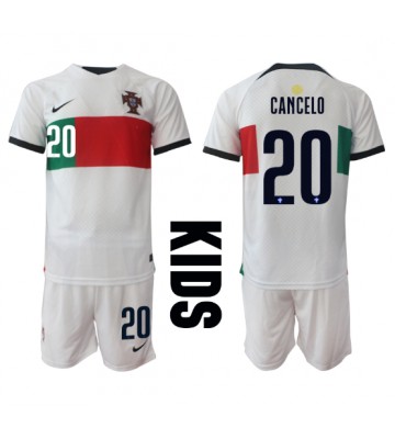 Portugal Joao Cancelo #20 babykläder Bortatröja barn VM 2022 Korta ärmar (+ Korta byxor)